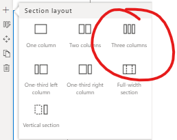 SharePoint Add Section dialog