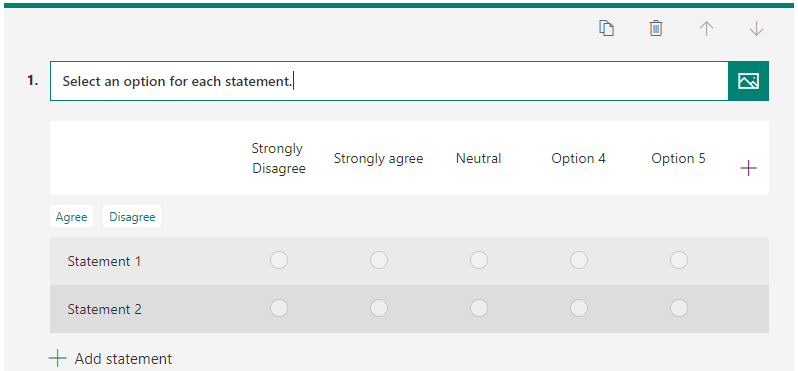 Microsoft Forms - Likert field