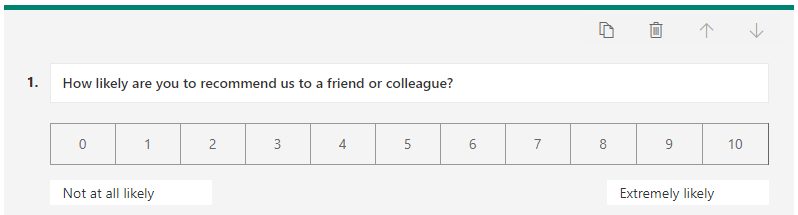 Microsoft Forms - Net Promoter Score field