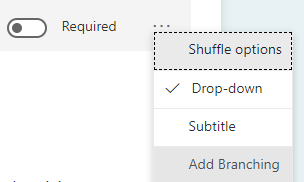 Microsoft Forms Branching field